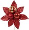 12-Pack Glitter Poinsettia Christmas Picks with Ornamental Balls, Perfect for Wreaths, Garlands & Holiday Decor - 2024 Christmas Collection, Floral Home by Artificial Flowers